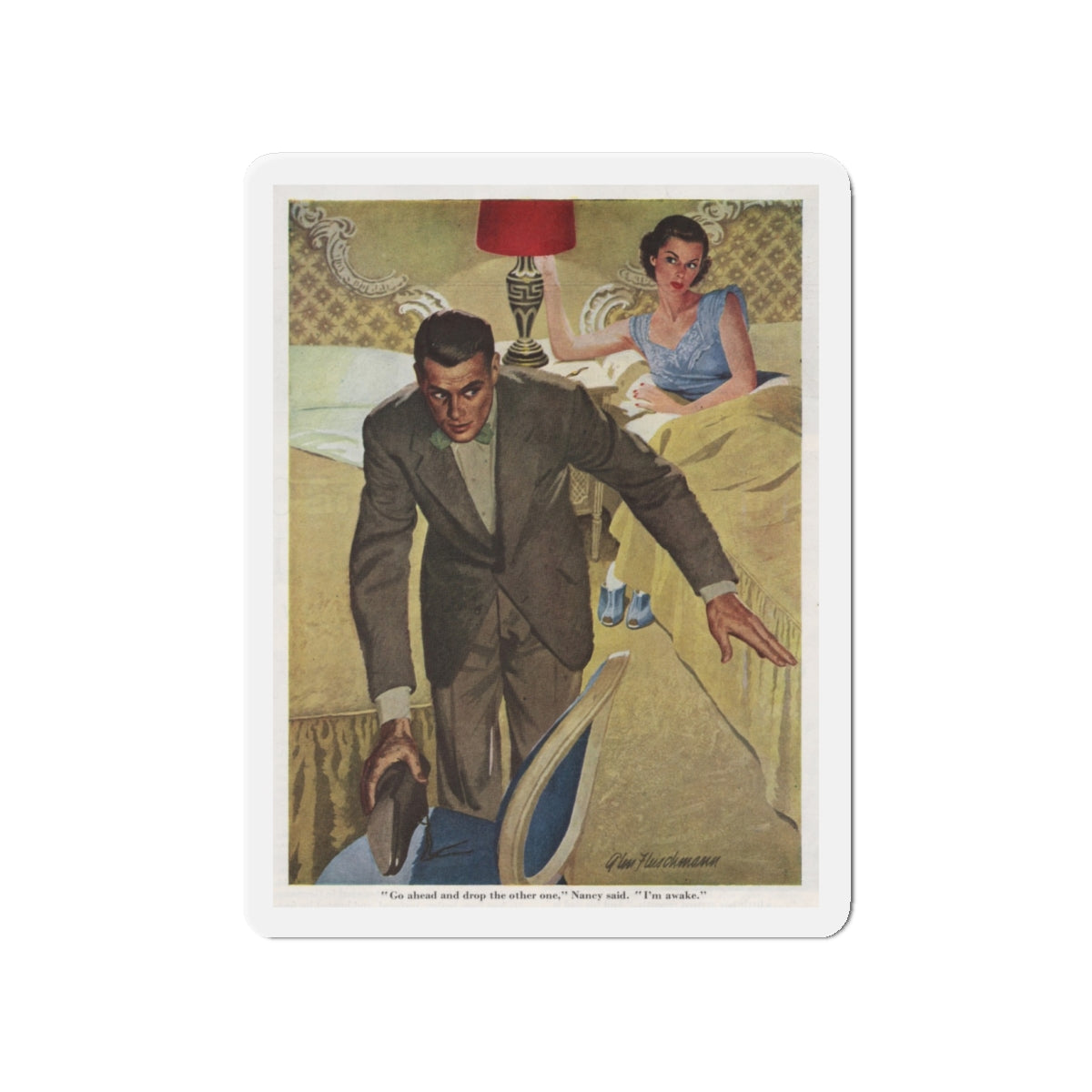 Go ahead and drop the oher one... The Saturday Evening Post illustration (Magazine Illustration) Refrigerator Magnet-4" x 4"-The Sticker Space