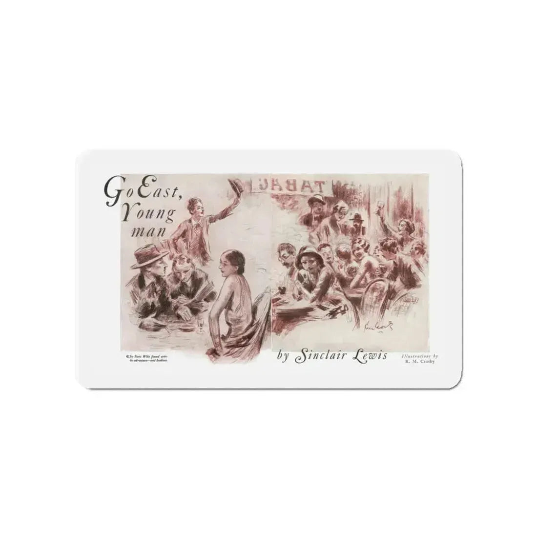 Go East, Young man (1), Nashs Pall Mall magazine, July 1931 (Magazine Illustration) Refrigerator Magnet 4 Inch Die-Cut - The Sticker Space