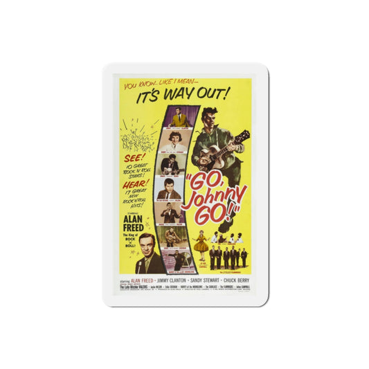 Go Johnny Go 1959 Movie Poster Die-Cut Magnet-2 Inch-The Sticker Space