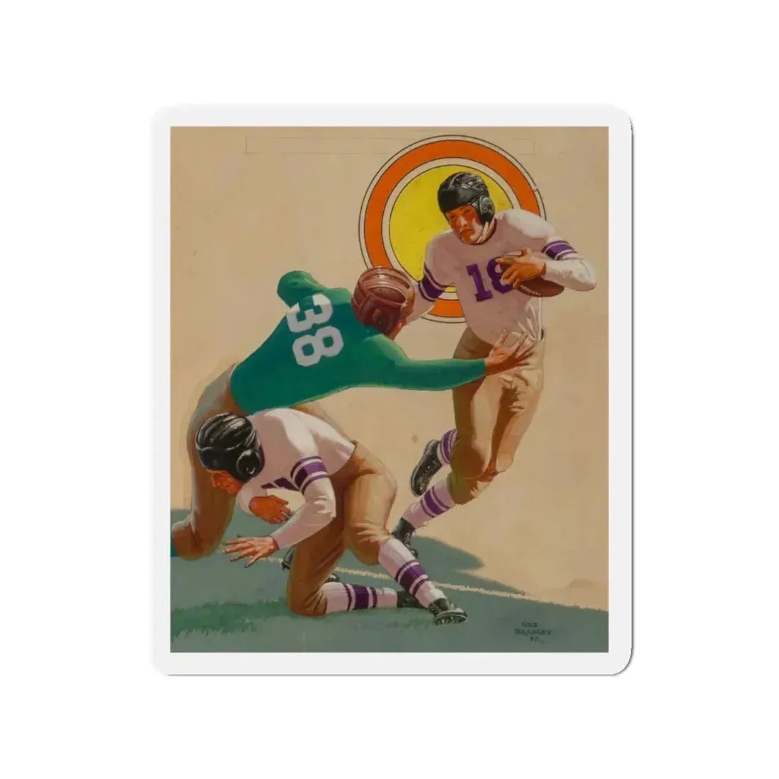 Go Northwestern Go! Street & Smith's Sport Story Magazine Cover, November 2, 1937 (Magazine Illustration) Refrigerator Magnet 3 Inch Die-Cut - The Sticker Space