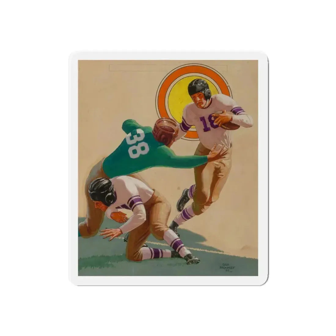 Go Northwestern Go! Street & Smith's Sport Story Magazine Cover, November 2, 1937 (Magazine Illustration) Refrigerator Magnet 6 Inch Die-Cut - The Sticker Space