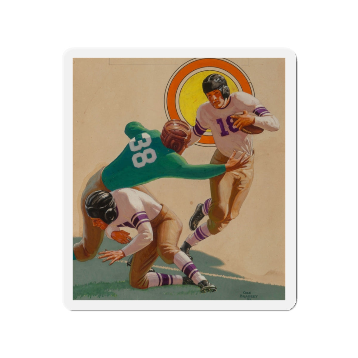 Go Northwestern Go! Street & Smith's Sport Story Magazine Cover, November 2, 1937 (Magazine Illustration) Refrigerator Magnet-2" x 2"-The Sticker Space