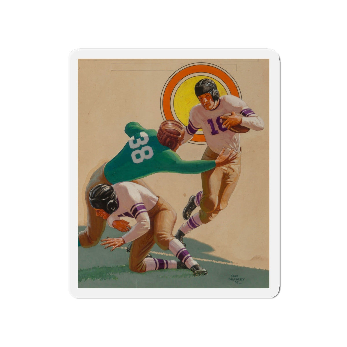 Go Northwestern Go! Street & Smith's Sport Story Magazine Cover, November 2, 1937 (Magazine Illustration) Refrigerator Magnet-4" x 4"-The Sticker Space