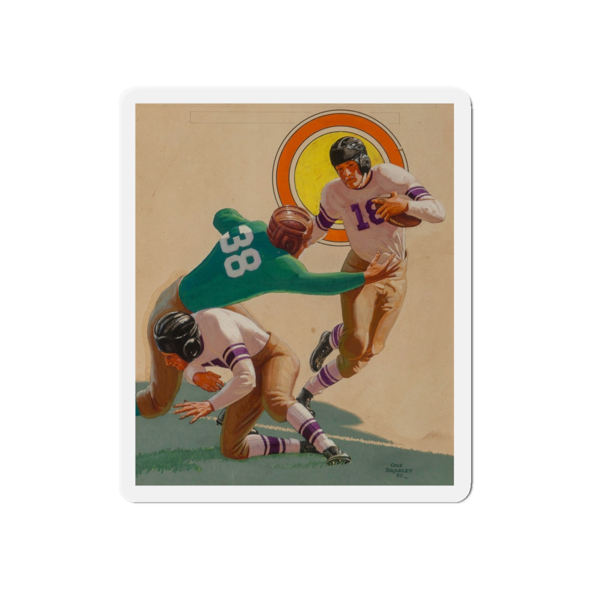 Go Northwestern Go! Street & Smith's Sport Story Magazine Cover, November 2, 1937 (Magazine Illustration) Refrigerator Magnet-5" x 5"-The Sticker Space