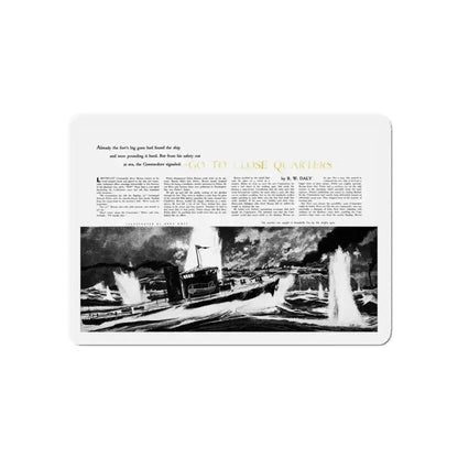 Go To Closer Quarters (1), Adventure, April 1953 (Magazine Illustration) Refrigerator Magnet 5 Inch Die-Cut - The Sticker Space