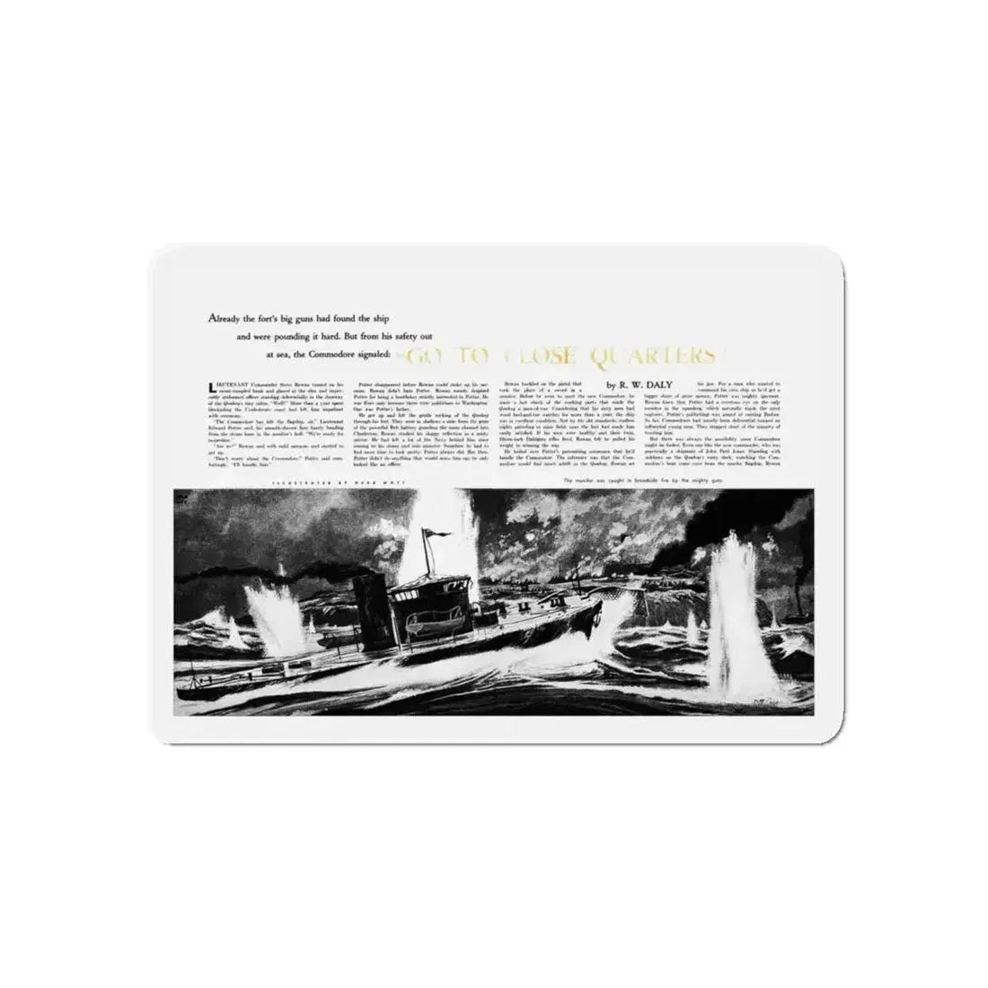 Go To Closer Quarters (1), Adventure, April 1953 (Magazine Illustration) Refrigerator Magnet - The Sticker Space