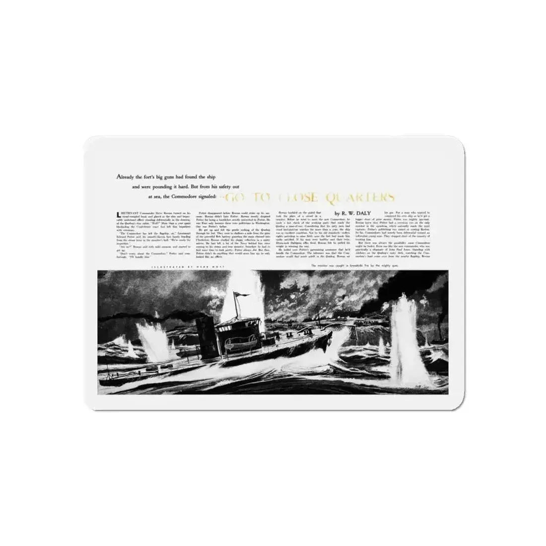 Go To Closer Quarters (1), Adventure, April 1953 (Magazine Illustration) Refrigerator Magnet - The Sticker Space