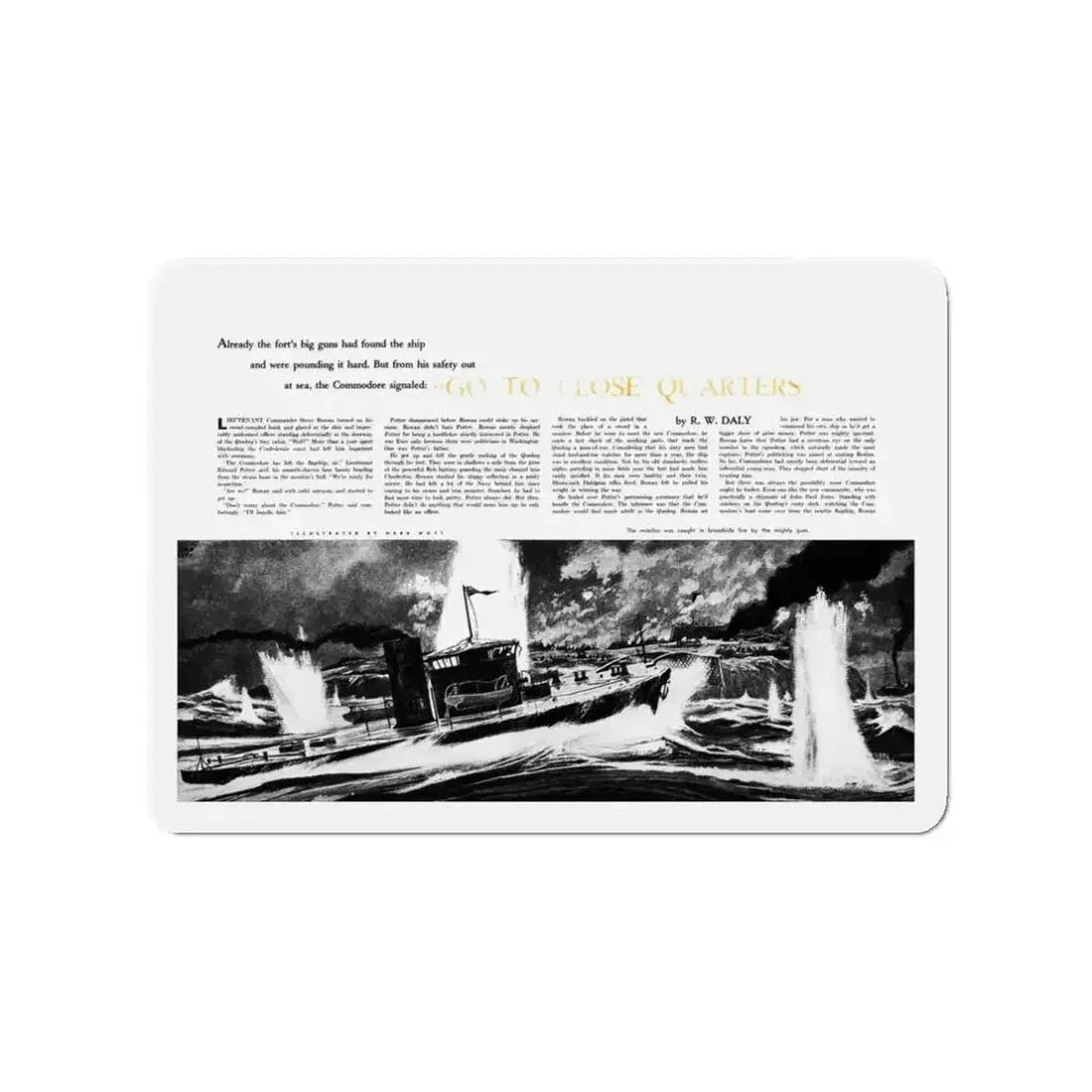 Go To Closer Quarters (1), Adventure, April 1953 (Magazine Illustration) Refrigerator Magnet - The Sticker Space