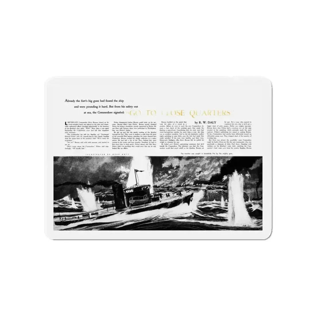 Go To Closer Quarters (1), Adventure, April 1953 (Magazine Illustration) Refrigerator Magnet - The Sticker Space