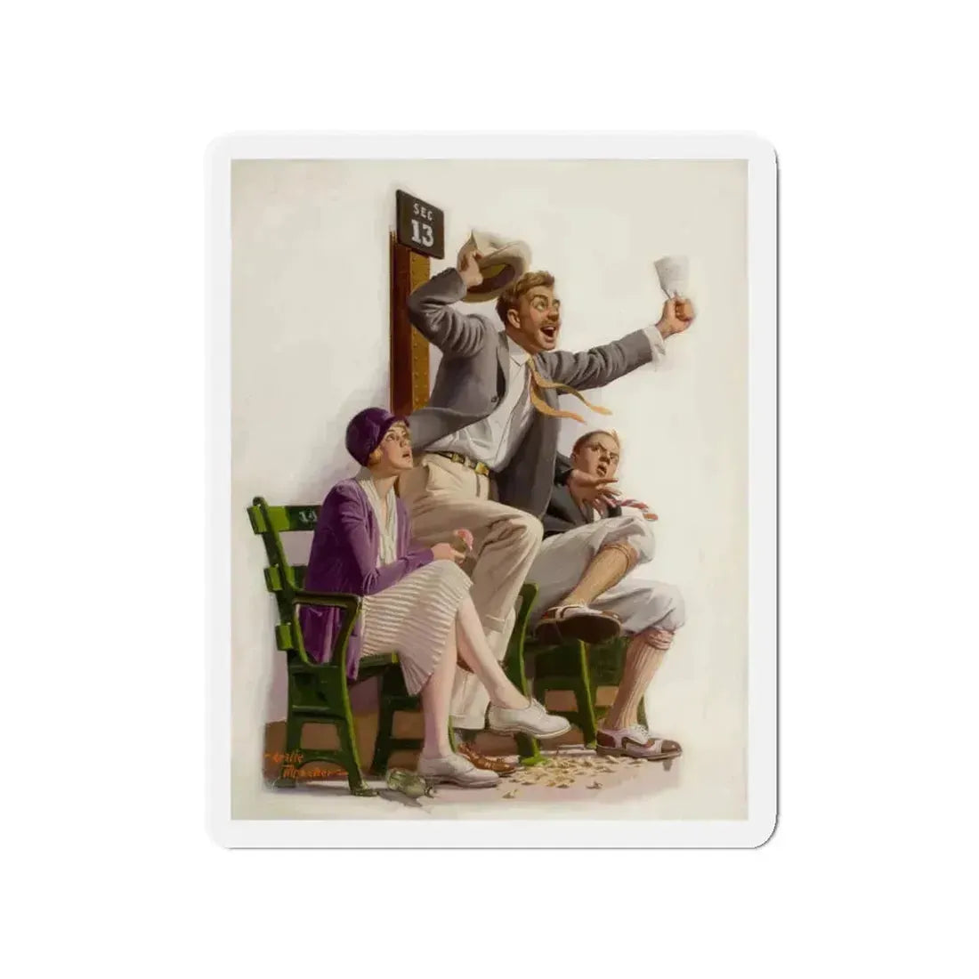 Go Yankees, Liberty magazine cover, August 7, 1926 (Magazine Illustration) Refrigerator Magnet 3 Inch Die-Cut - The Sticker Space