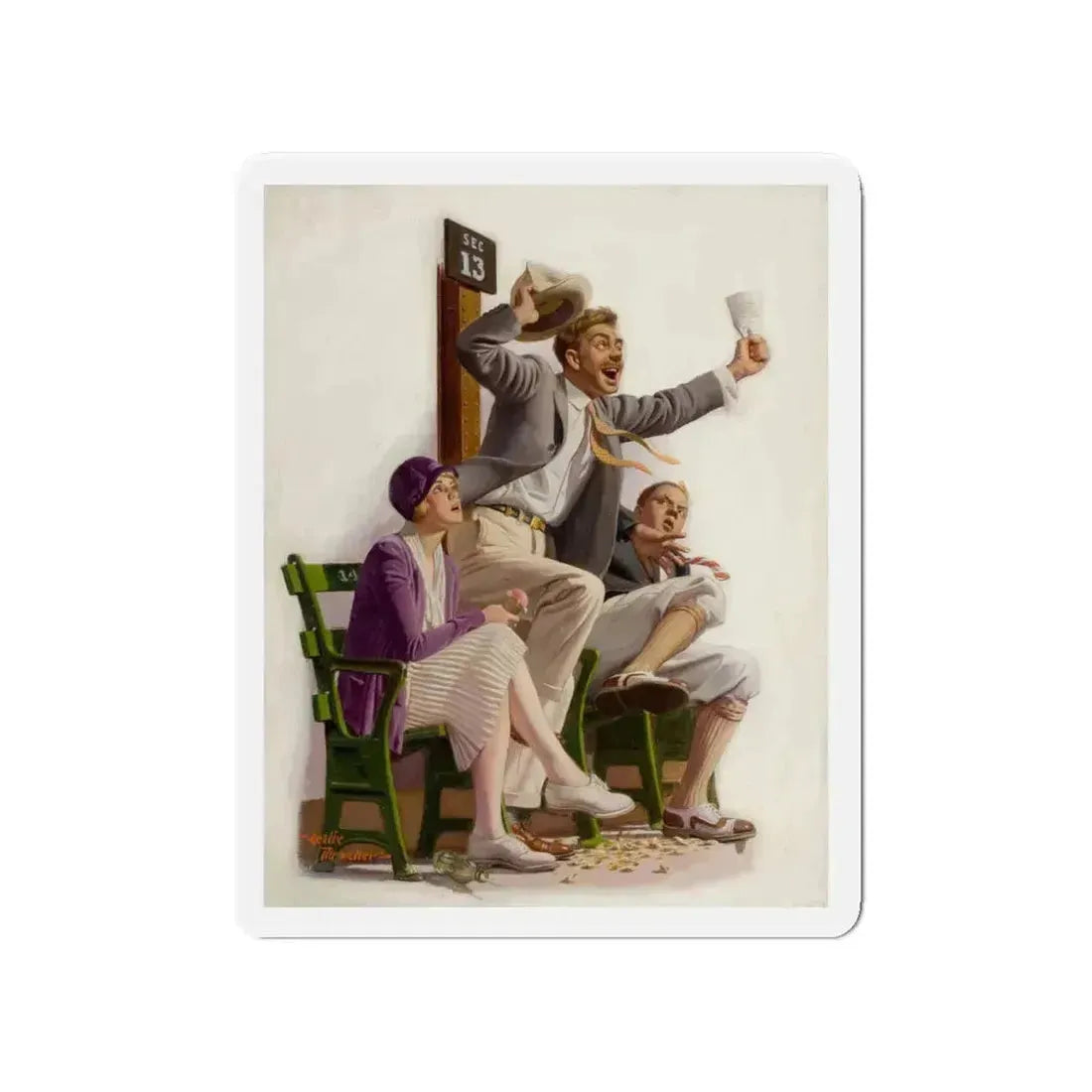 Go Yankees, Liberty magazine cover, August 7, 1926 (Magazine Illustration) Refrigerator Magnet 4 Inch Die-Cut - The Sticker Space