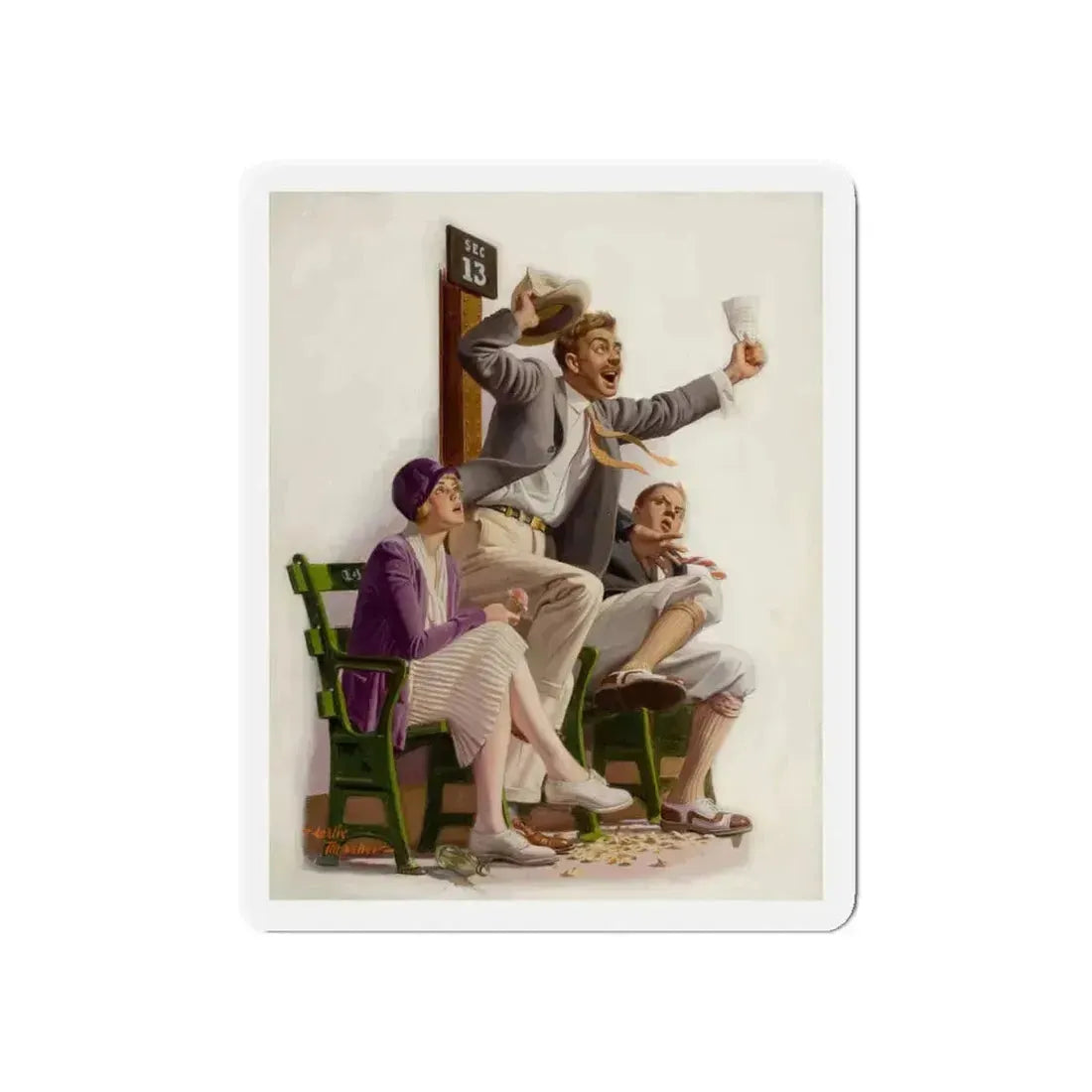 Go Yankees, Liberty magazine cover, August 7, 1926 (Magazine Illustration) Refrigerator Magnet 5 Inch Die-Cut - The Sticker Space