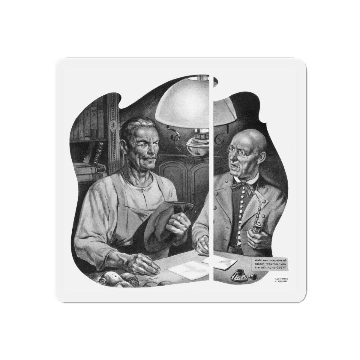 God and Doctor Goebbels, Liberty magazine, June 7, 1941 (Magazine Illustration) Refrigerator Magnet-6 × 6"-The Sticker Space