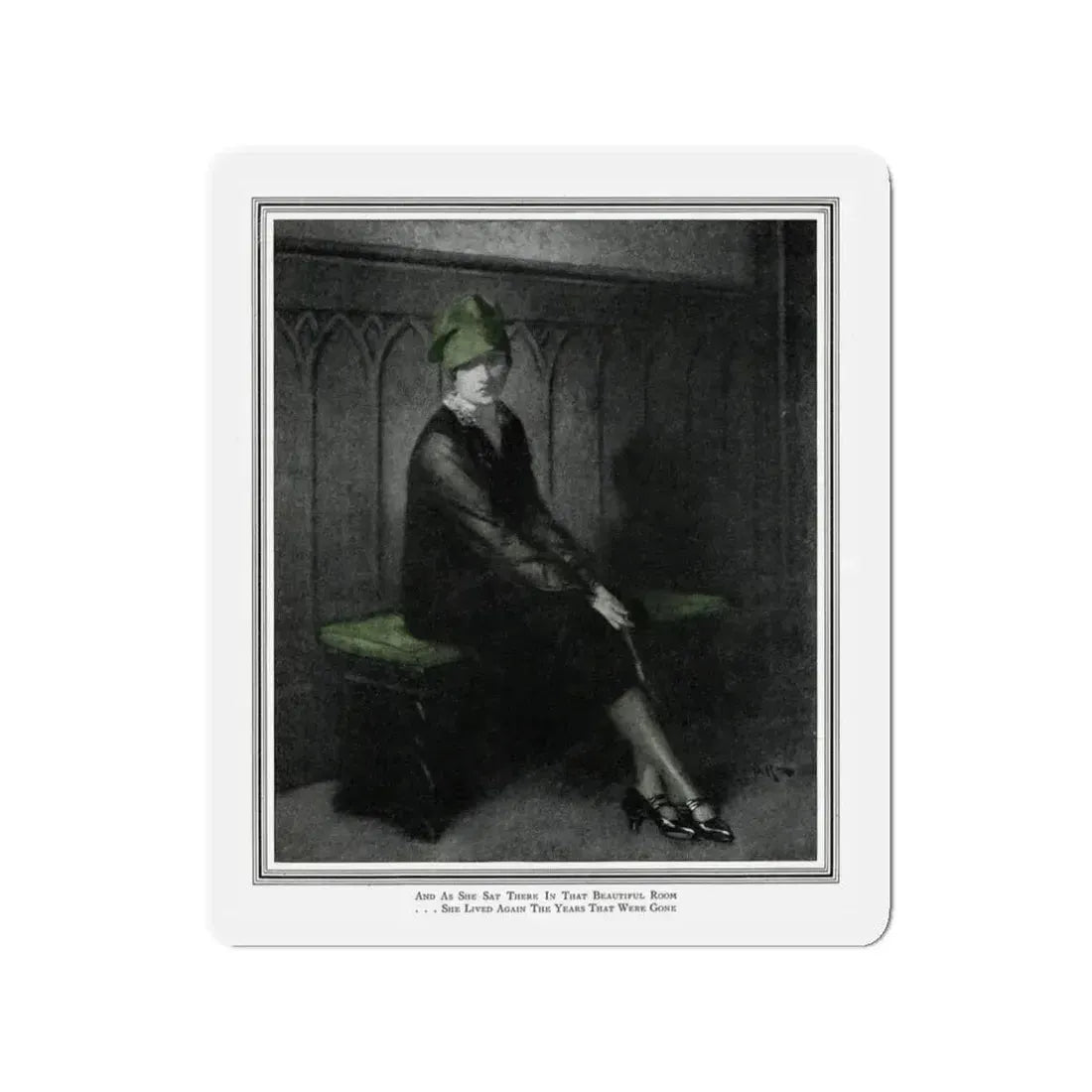 God and the Groceryman (Pt. 3-1), McCalls magazine, July 1927 (Magazine Illustration) Refrigerator Magnet 3 Inch Die-Cut - The Sticker Space