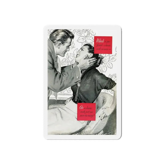 God Bless this House (Pt. 2 of 2), Good Housekeeping, February 1949 (Magazine Illustration) Refrigerator Magnet 6 Inch Die-Cut - The Sticker Space