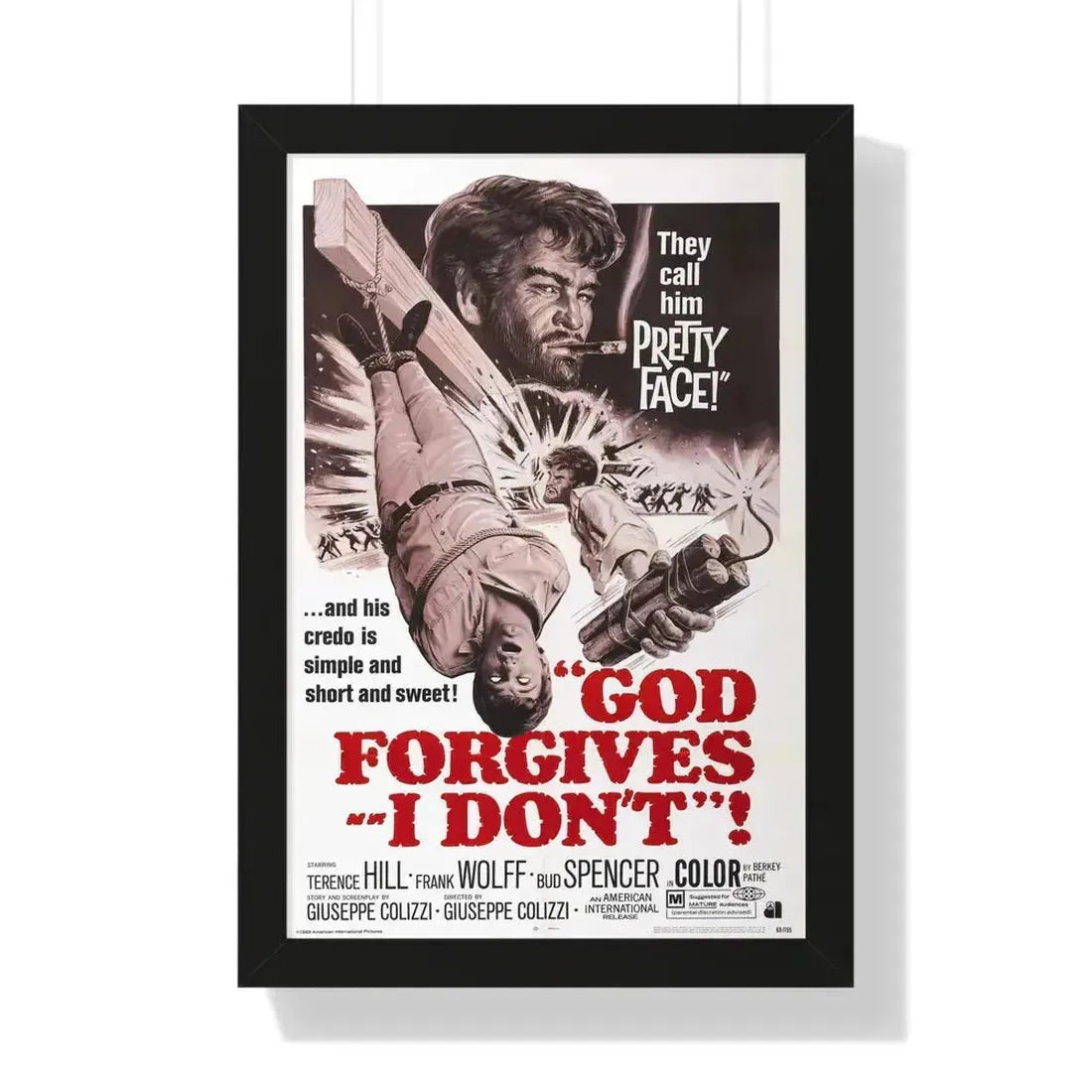 GOD FORGIVES, I DON'T! 1967 - Framed Movie Poster 16″ x 24″ Black - The Sticker Space