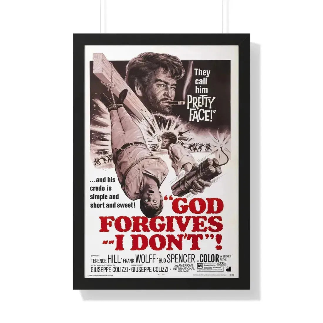 GOD FORGIVES, I DON'T! 1967 - Framed Movie Poster 20" x 30" Black - The Sticker Space