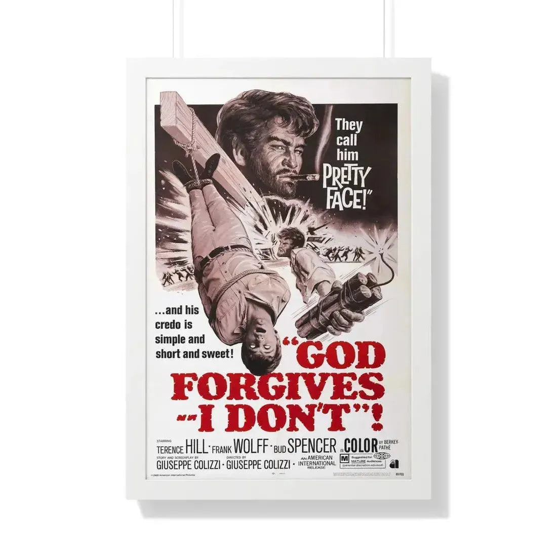 GOD FORGIVES, I DON'T! 1967 - Framed Movie Poster 20" x 30" White - The Sticker Space