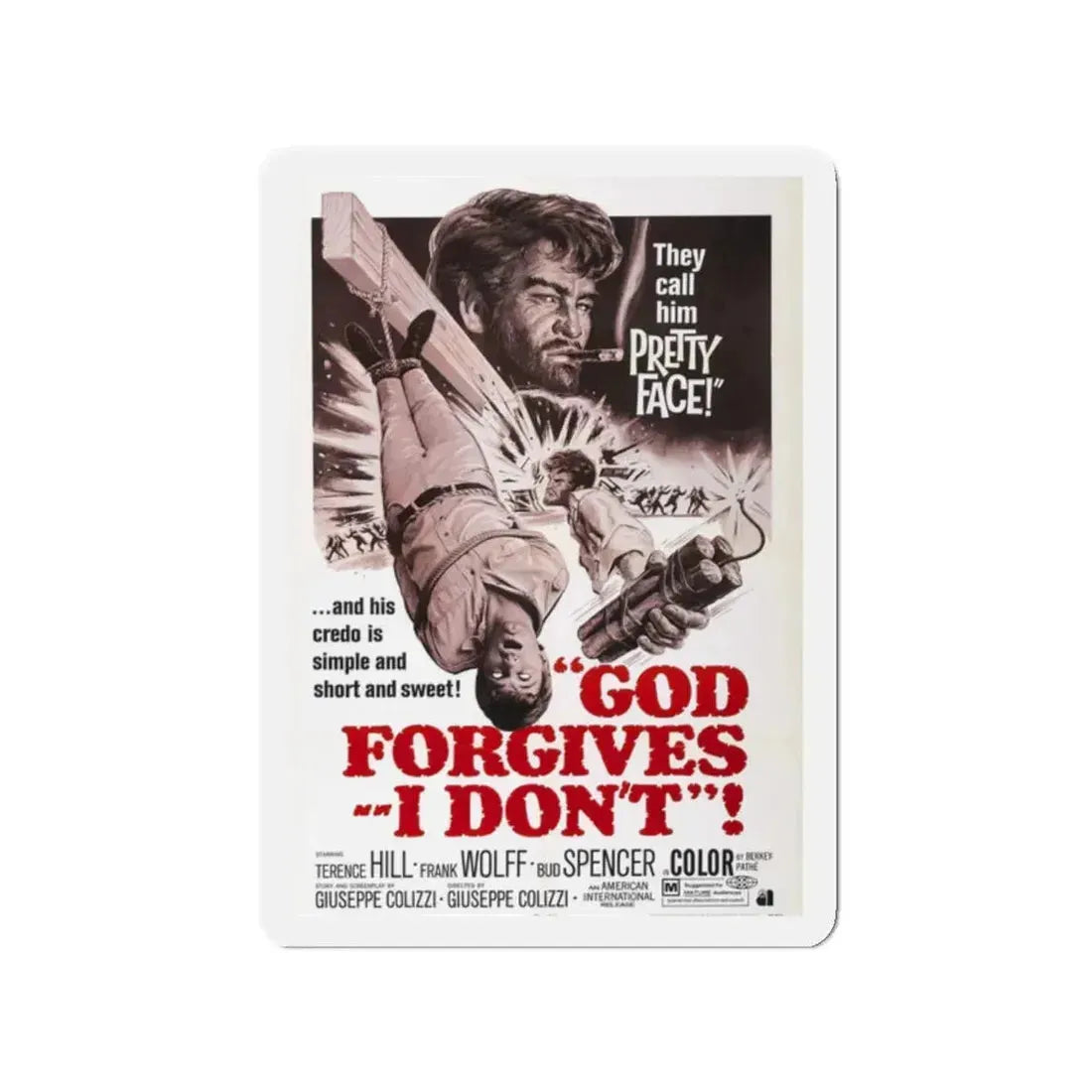 GOD FORGIVES, I DON'T! 1967 Movie Poster - Refrigerator Magnet 2 Inch - The Sticker Space