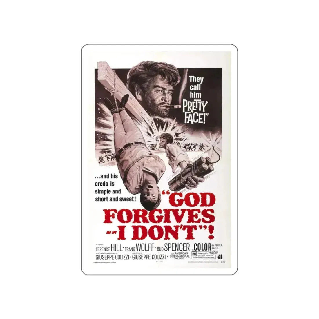 GOD FORGIVES, I DON'T! 1967 Movie Poster STICKER Vinyl Die-Cut Decal - The Sticker Space