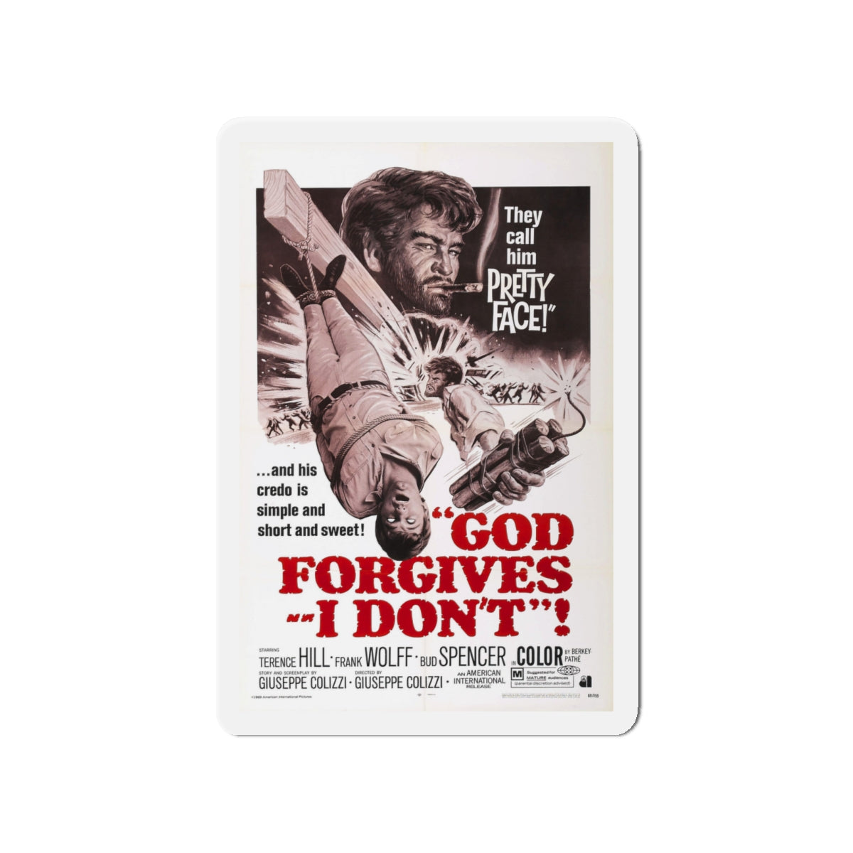 GOD FORGIVES, I DON'T! 1967 Movie Poster - Die-Cut Magnet-4" x 4"-The Sticker Space