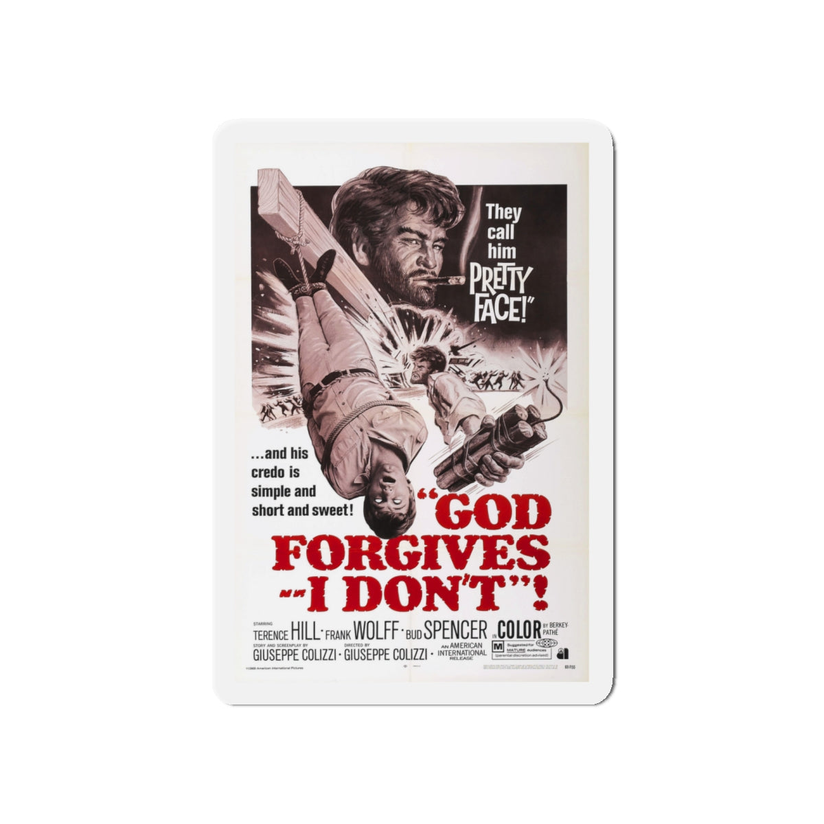 GOD FORGIVES, I DON'T! 1967 Movie Poster - Die-Cut Magnet-5" x 5"-The Sticker Space