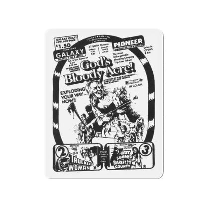 GOD'S BLOODY ACRE + TRUCK STOP WOMEN + HOT SUMMER IN BAREFOOT COUNTY 1974 Movie Poster - Refrigerator Magnet 4 Inch - The Sticker Space