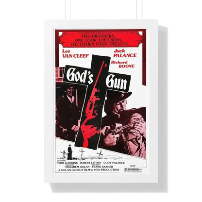GOD'S GUN 1975 - Framed Movie Poster 16″ x 24″ White - The Sticker Space