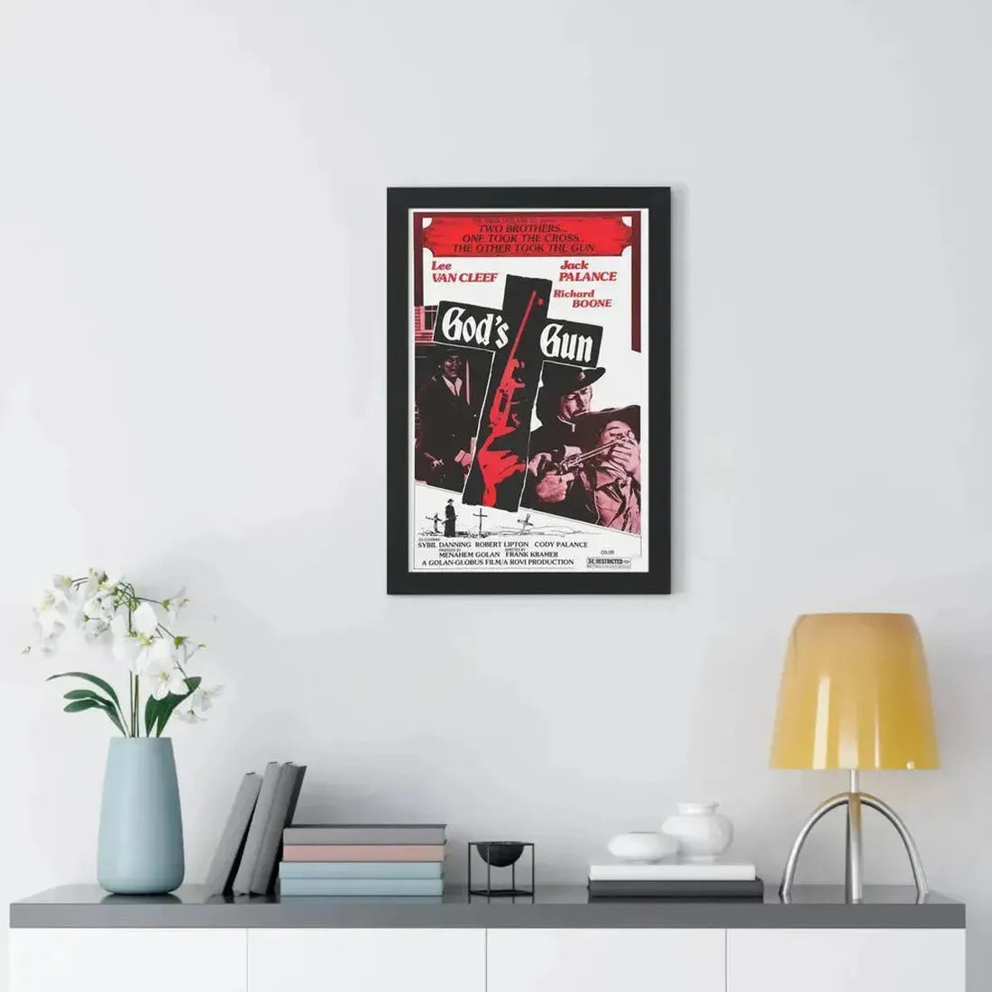 GOD'S GUN 1975 - Framed Movie Poster - The Sticker Space