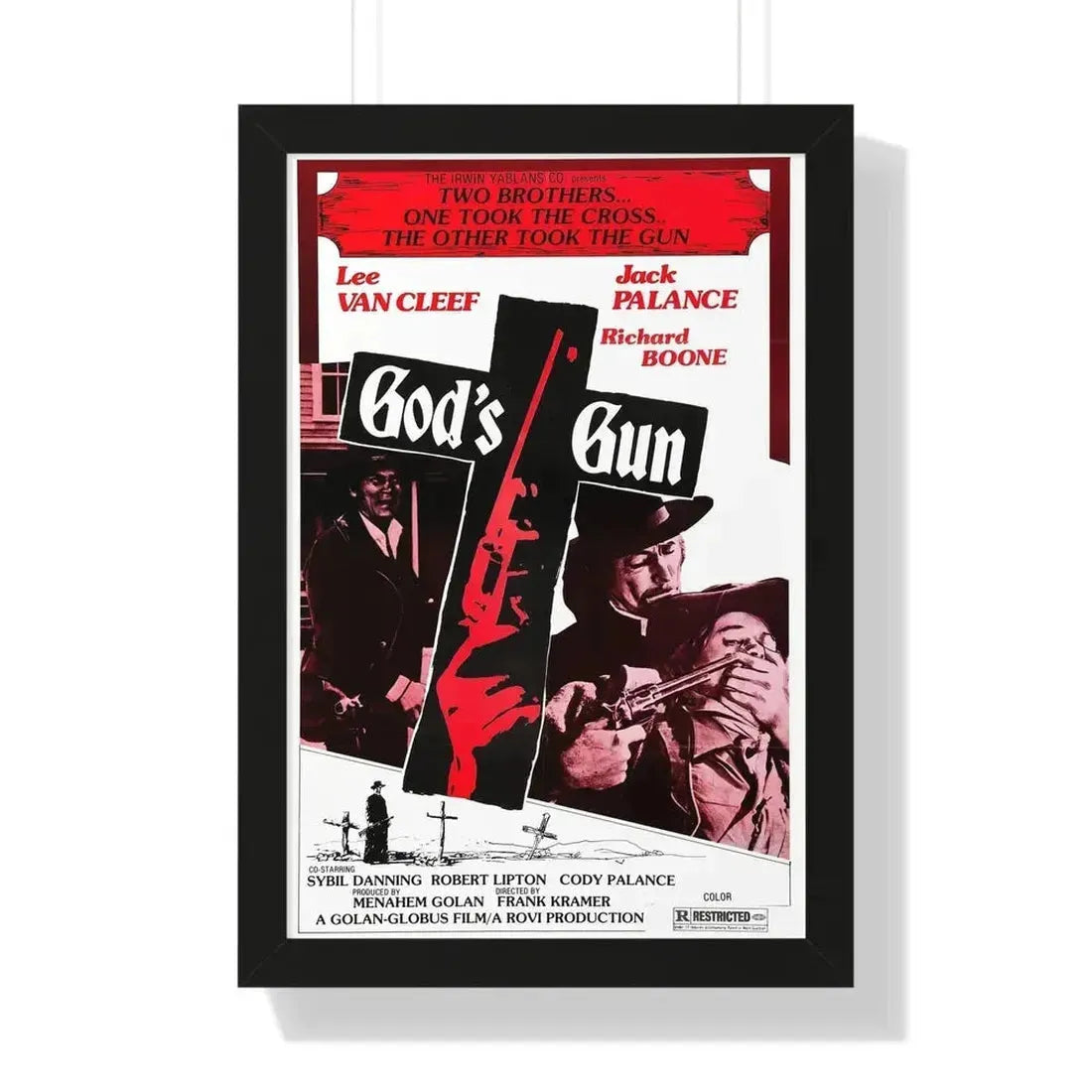 GOD'S GUN 1975 - Framed Movie Poster - The Sticker Space