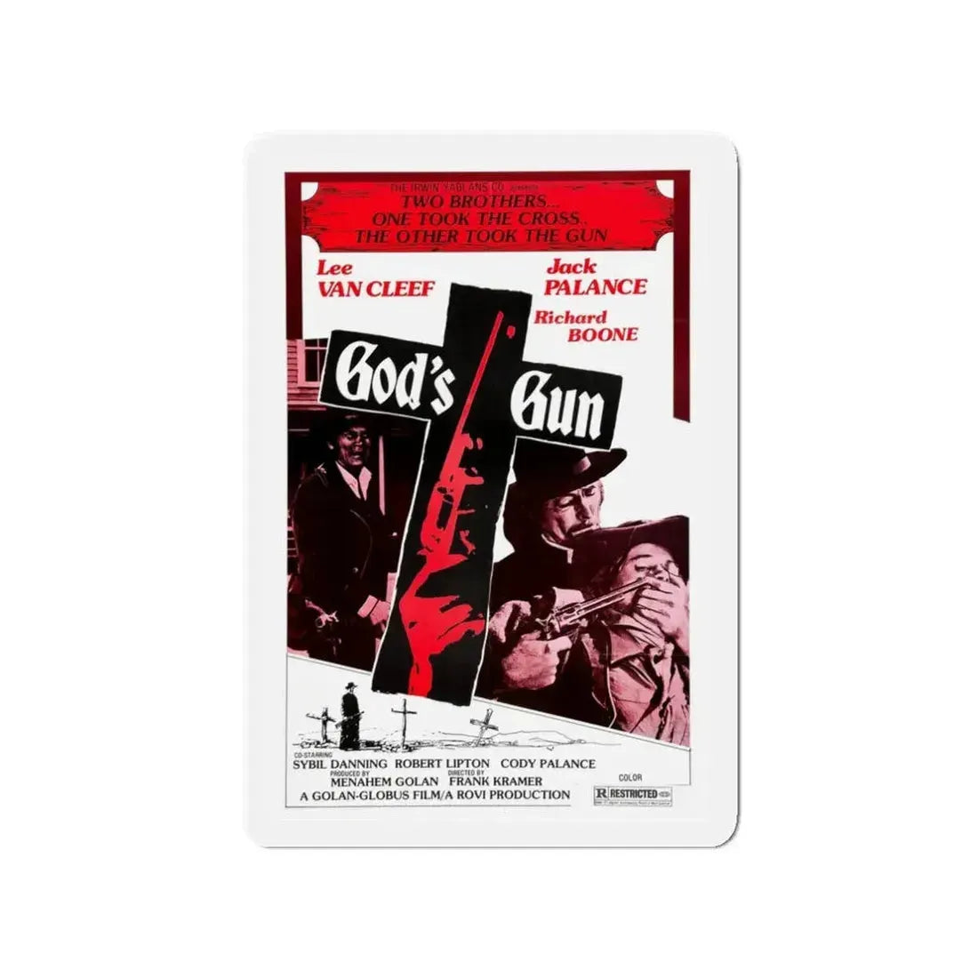 GOD'S GUN 1975 Movie Poster - Refrigerator Magnet 3 Inch - The Sticker Space