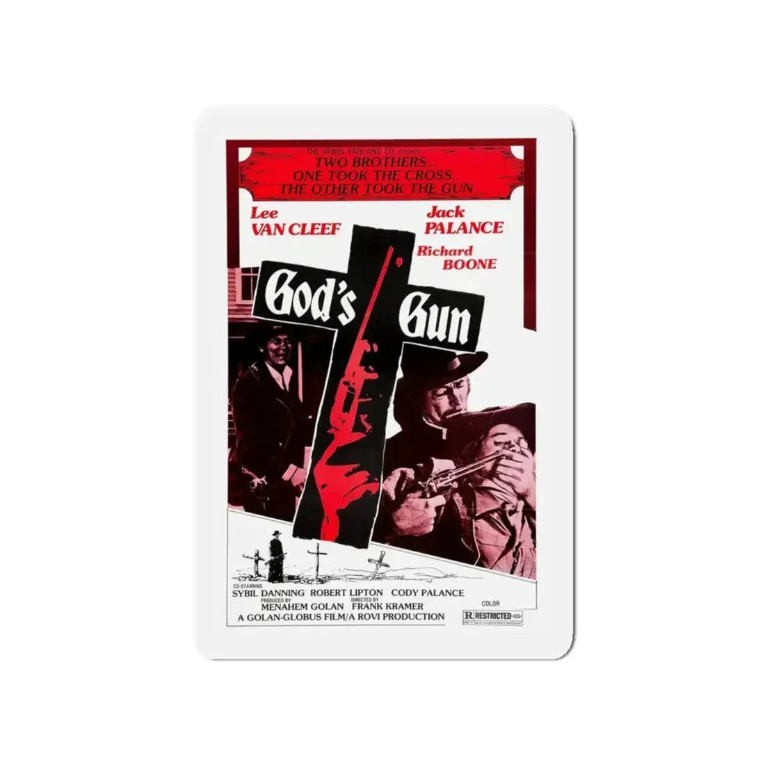 GOD'S GUN 1975 Movie Poster - Refrigerator Magnet 4 Inch - The Sticker Space
