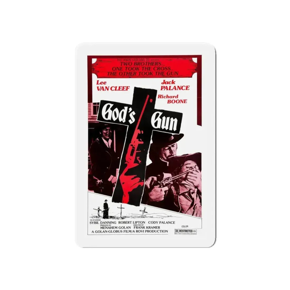 GOD'S GUN 1975 Movie Poster - Refrigerator Magnet 6 Inch - The Sticker Space