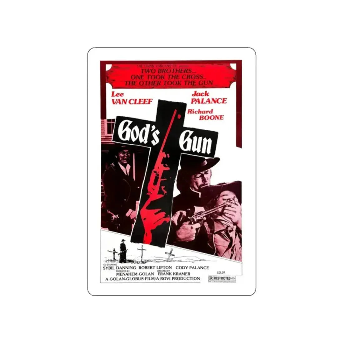 GOD'S GUN 1975 Movie Poster STICKER Vinyl Die-Cut Decal - The Sticker Space