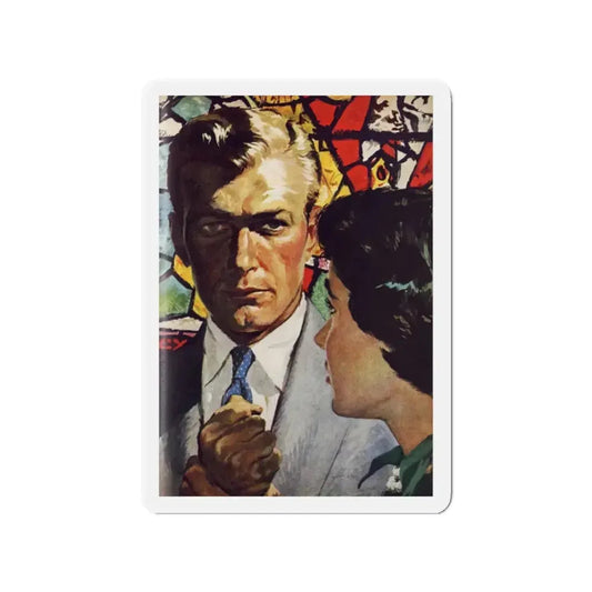 God's Sergeant, Redbook, October 1954 (Magazine Illustration) Refrigerator Magnet 2 Inch Die-Cut - The Sticker Space