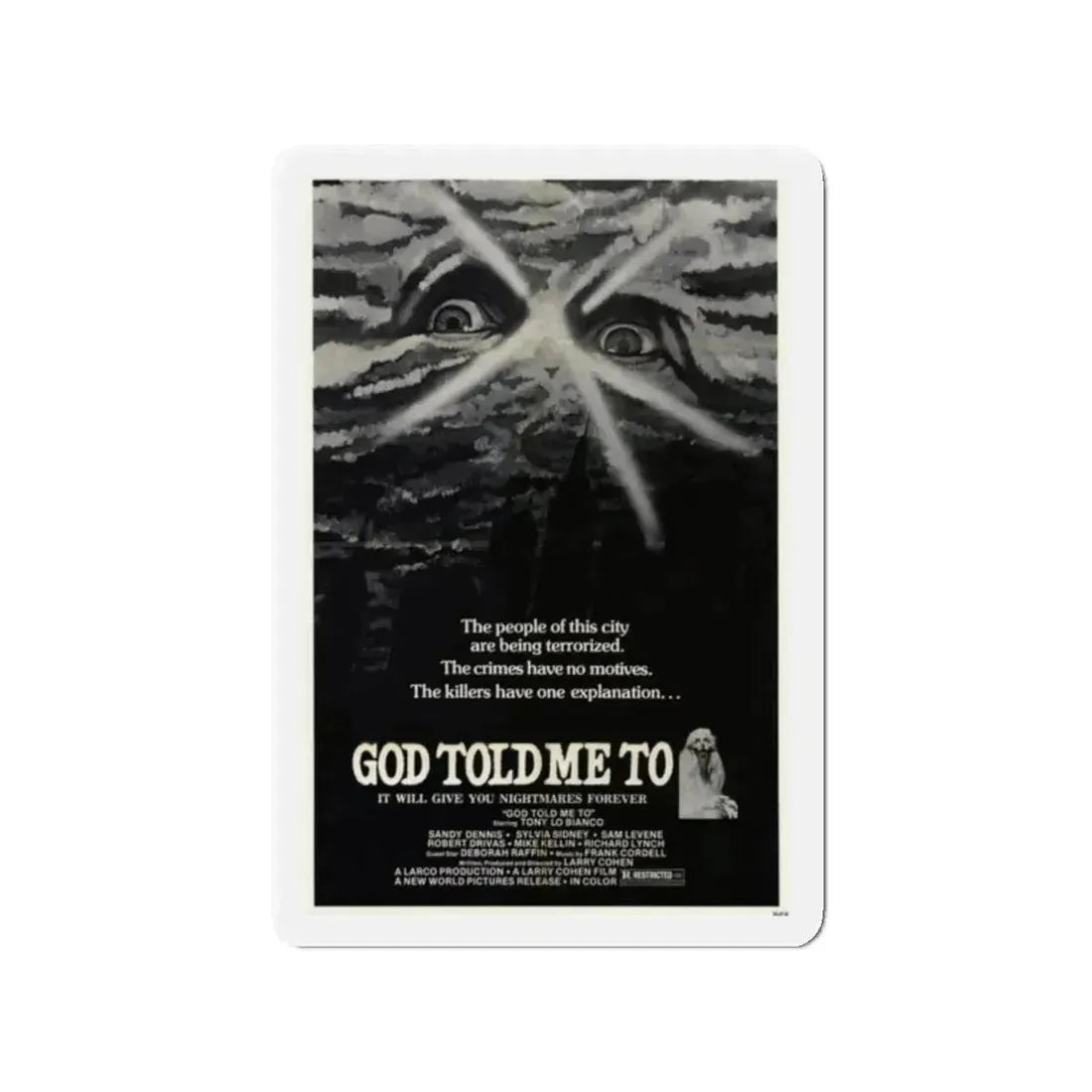 GOD TOLD ME TO 1976 Movie Poster - Refrigerator Magnet 2 Inch - The Sticker Space