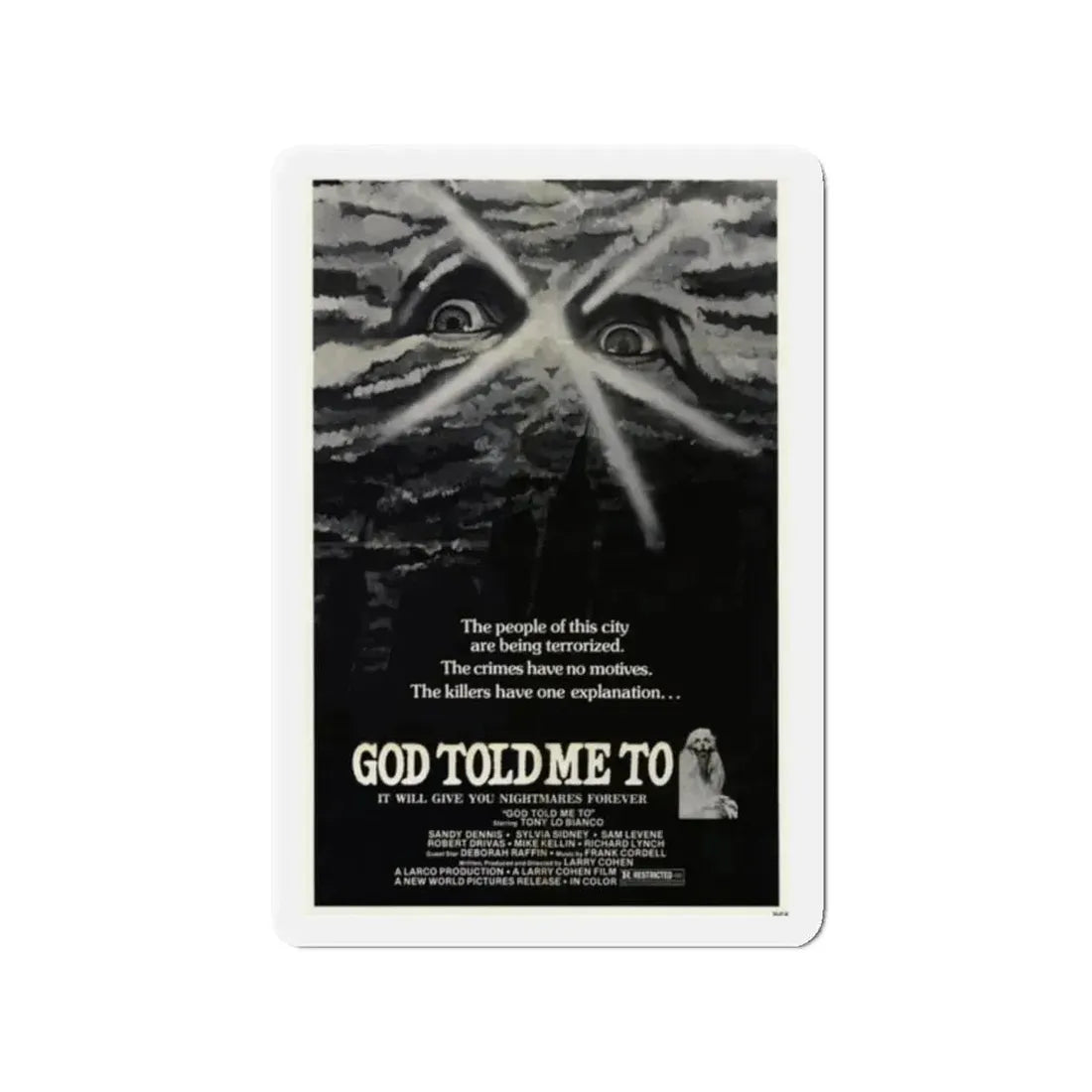 GOD TOLD ME TO 1976 Movie Poster - Refrigerator Magnet 2 Inch - The Sticker Space