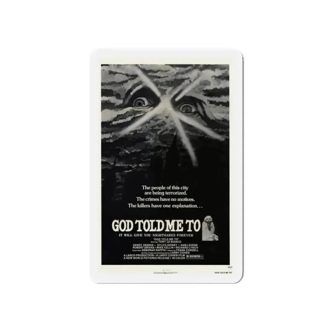 GOD TOLD ME TO 1976 Movie Poster - Refrigerator Magnet 5 Inch - The Sticker Space