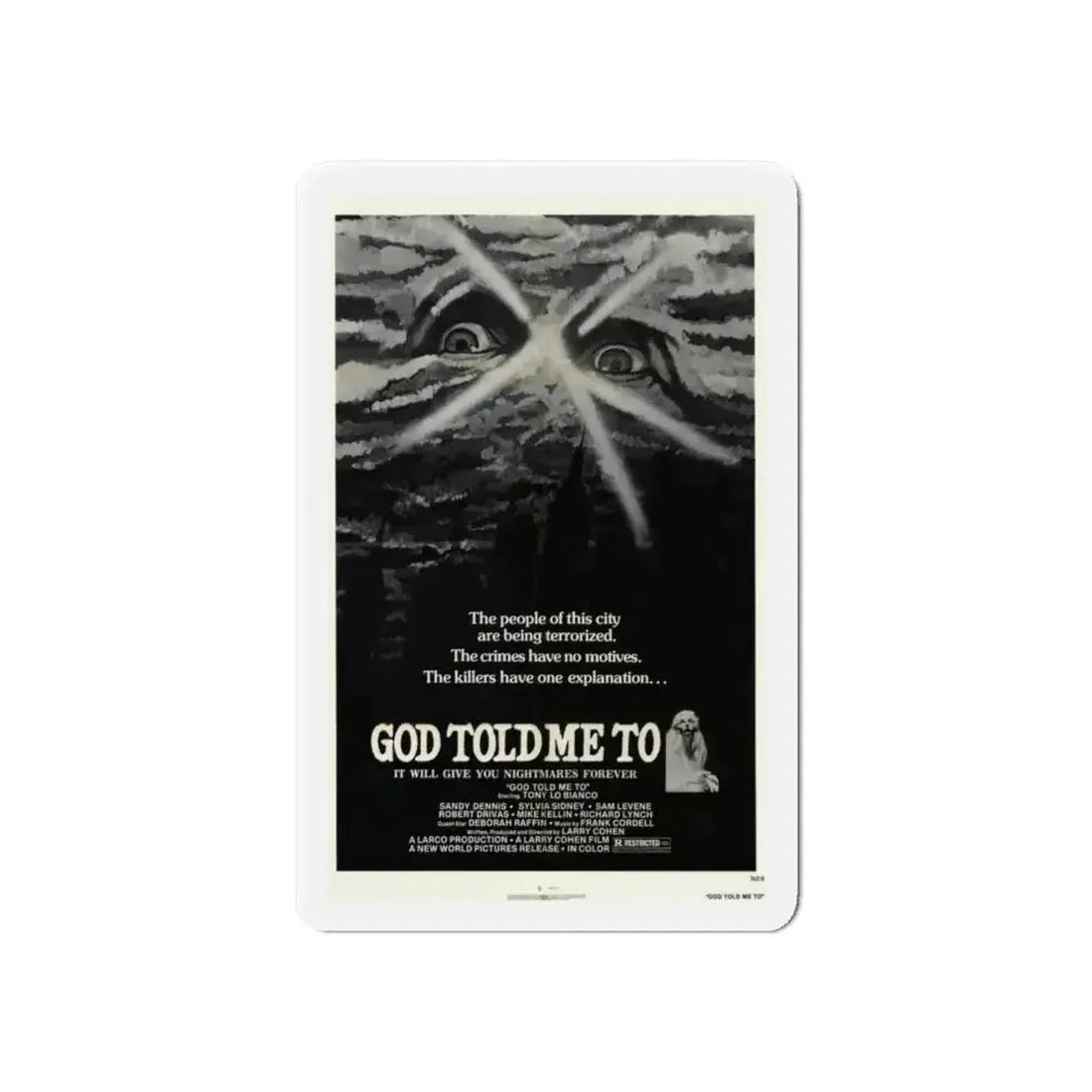 GOD TOLD ME TO 1976 Movie Poster - Refrigerator Magnet - The Sticker Space