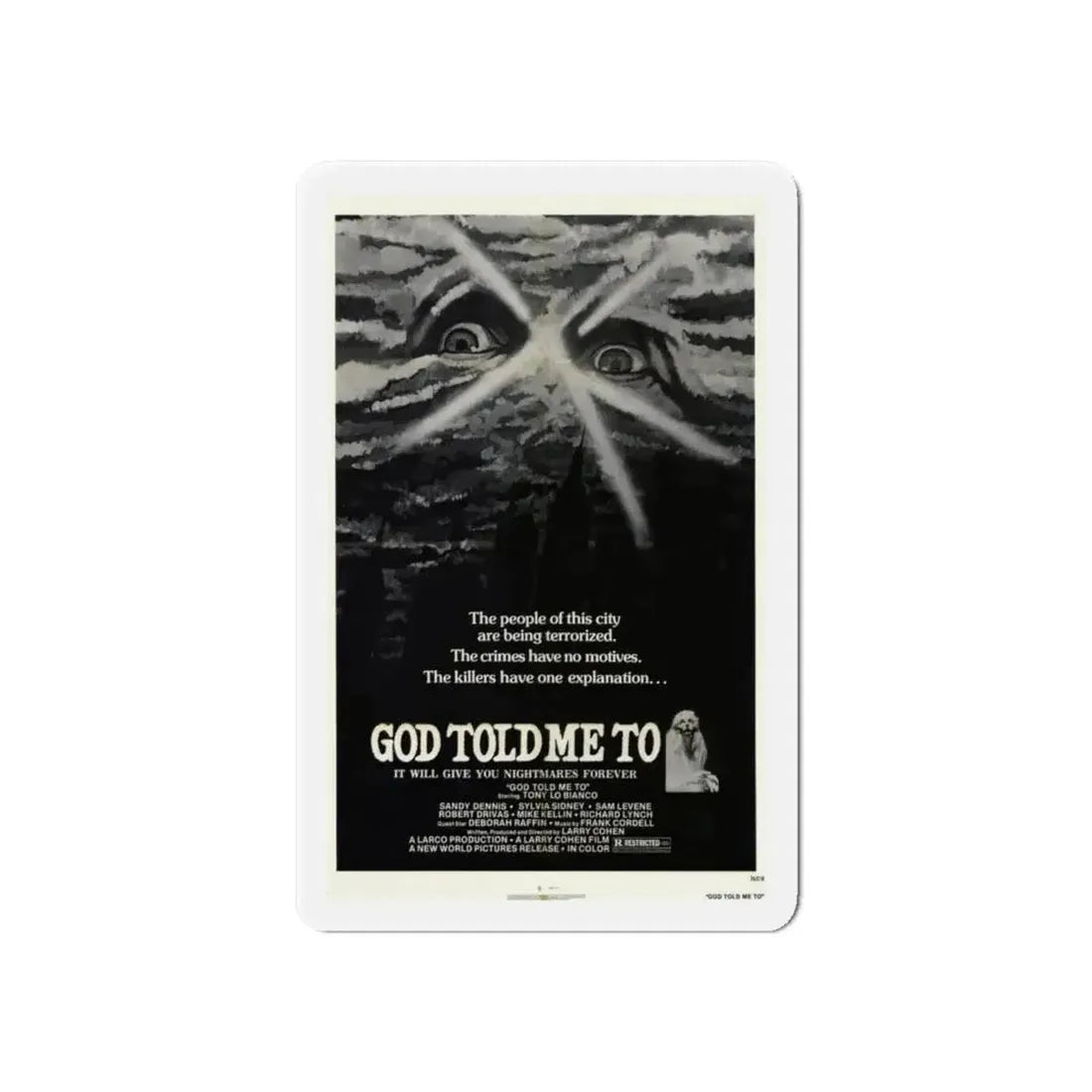 GOD TOLD ME TO 1976 Movie Poster - Refrigerator Magnet - The Sticker Space