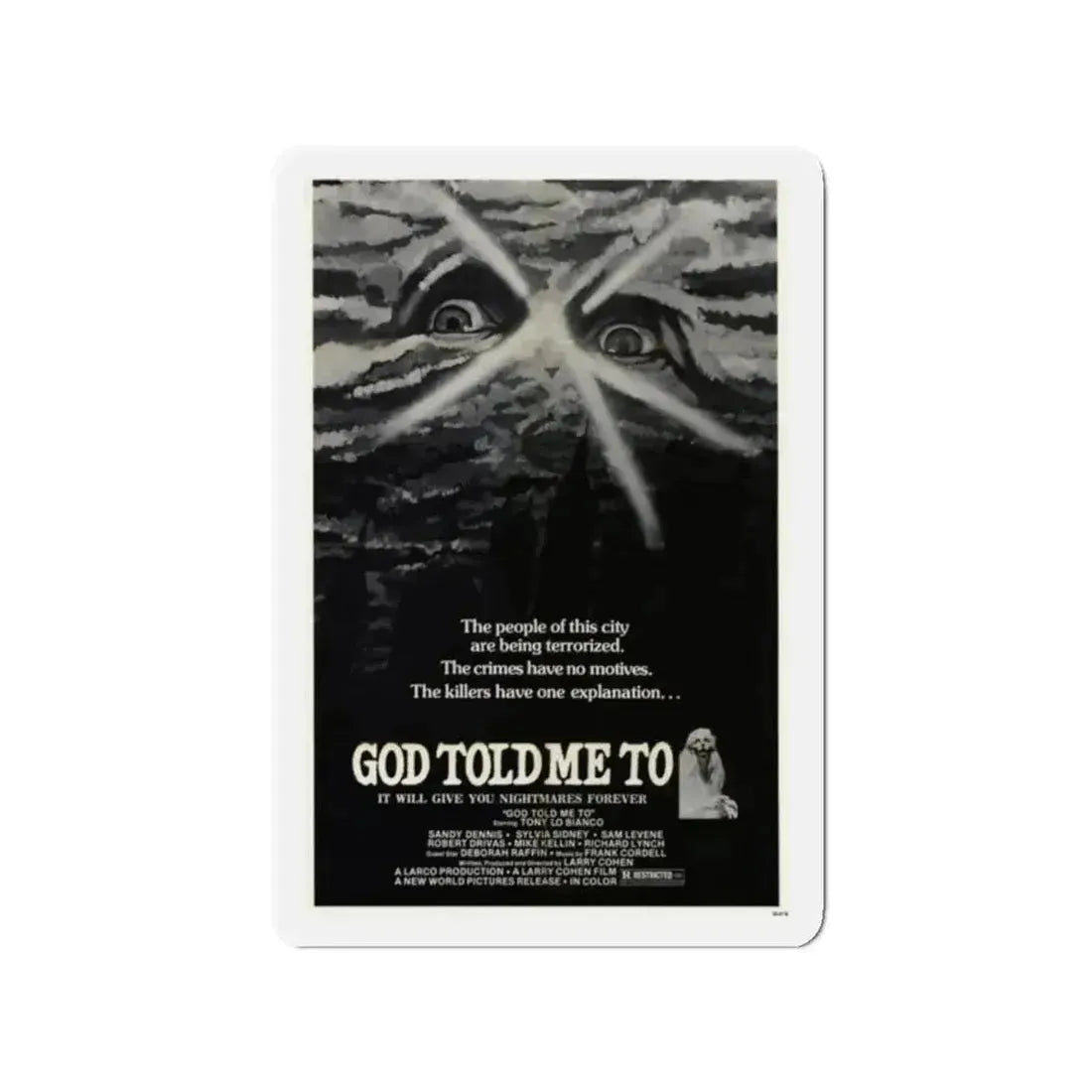 GOD TOLD ME TO 1976 Movie Poster - Refrigerator Magnet - The Sticker Space