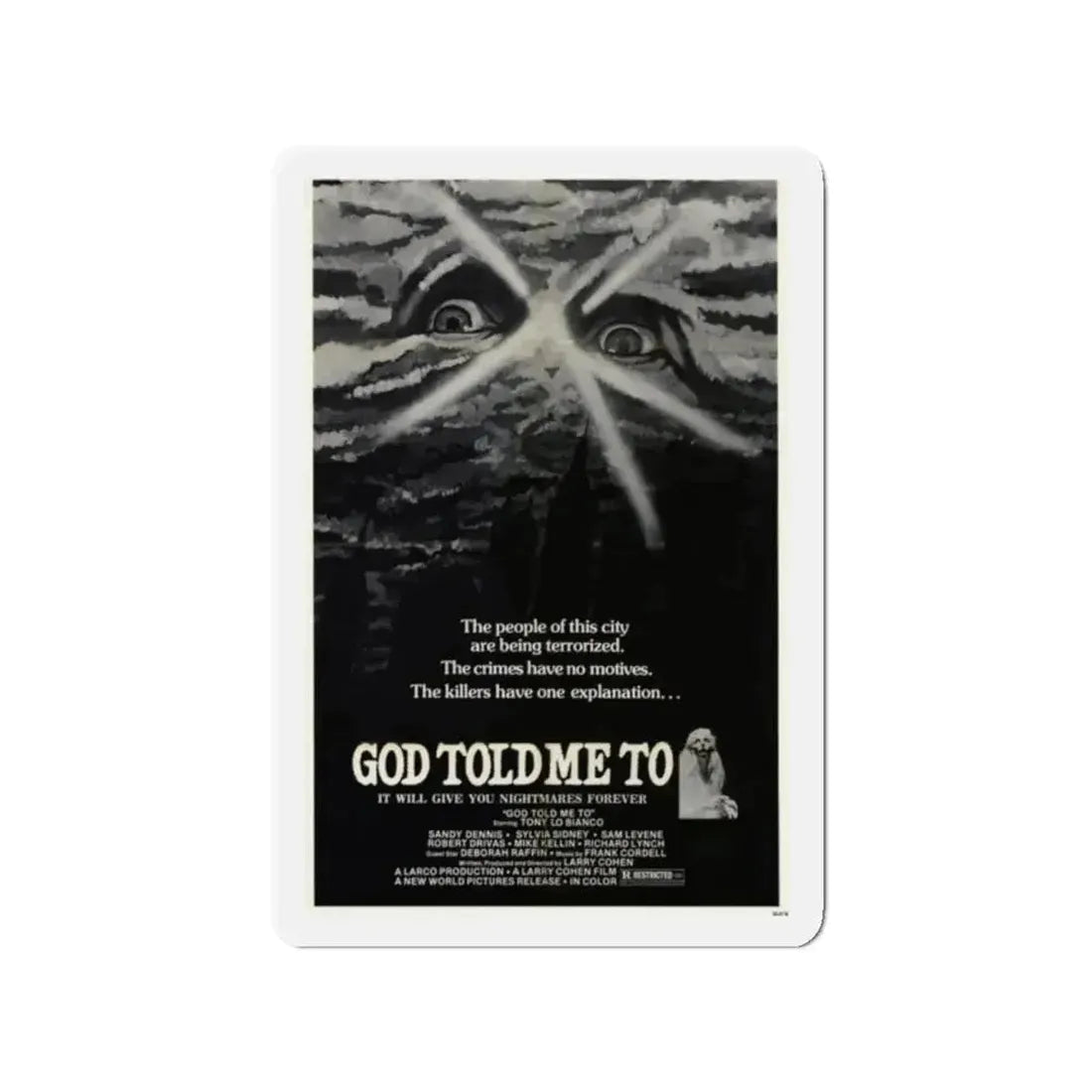 GOD TOLD ME TO 1976 Movie Poster - Refrigerator Magnet - The Sticker Space