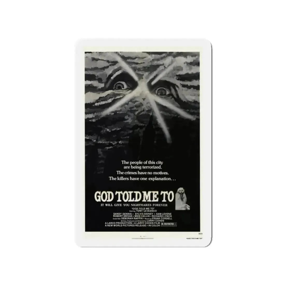 GOD TOLD ME TO 1976 Movie Poster - Refrigerator Magnet - The Sticker Space