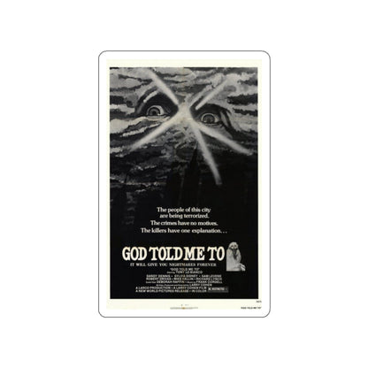 GOD TOLD ME TO 1976 Movie Poster STICKER Vinyl Die-Cut Decal-2 Inch-The Sticker Space