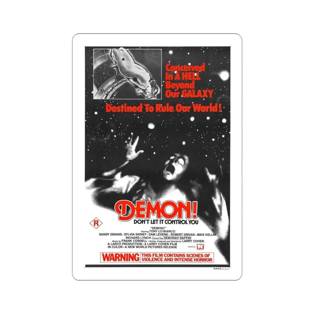 God Told Me To 1976 Movie Poster STICKER Vinyl Die-Cut Decal 3 Inch - The Sticker Space