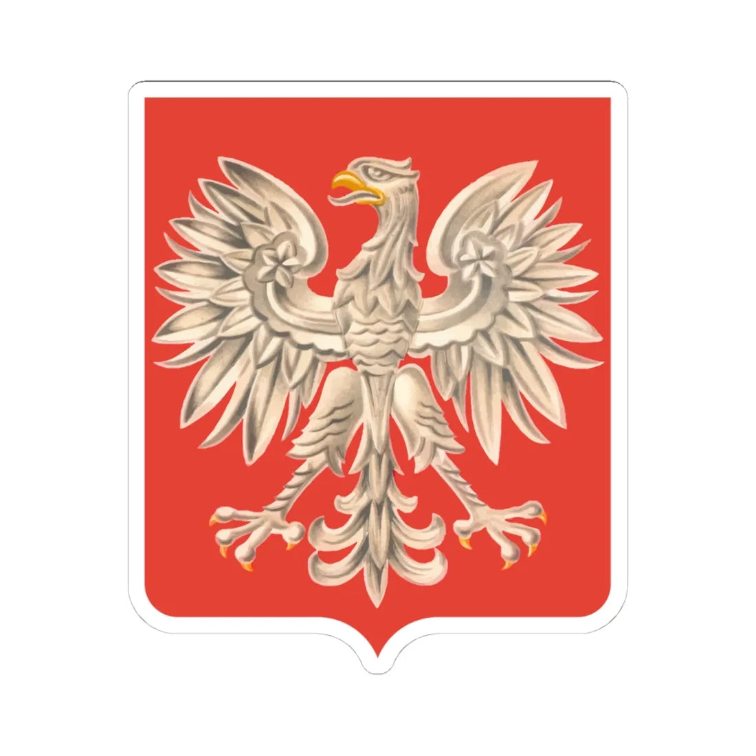 Godło PRL 1955 (Poland) (Coat of Arms) STICKER Vinyl Kiss-Cut Decal 4 Inch White - The Sticker Space