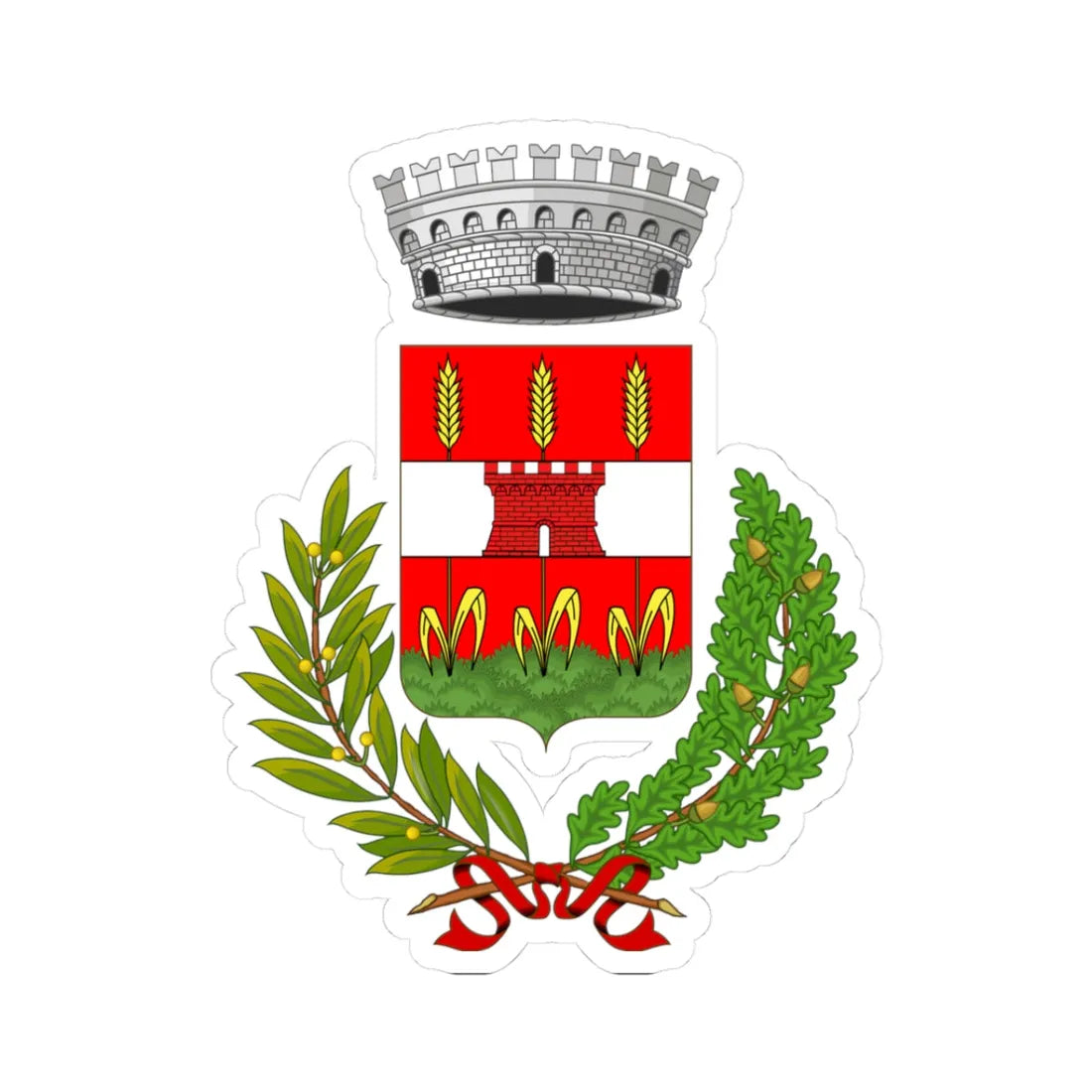 Godrano-Stemma (Italy) (Coat of Arms) STICKER Vinyl Kiss-Cut Decal 3 Inch White - The Sticker Space