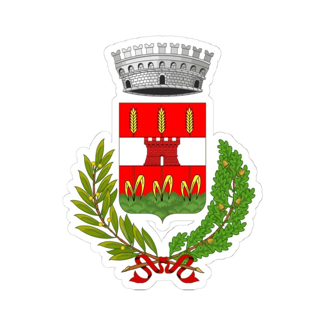 Godrano-Stemma (Italy) (Coat of Arms) STICKER Vinyl Kiss-Cut Decal 4 Inch White - The Sticker Space