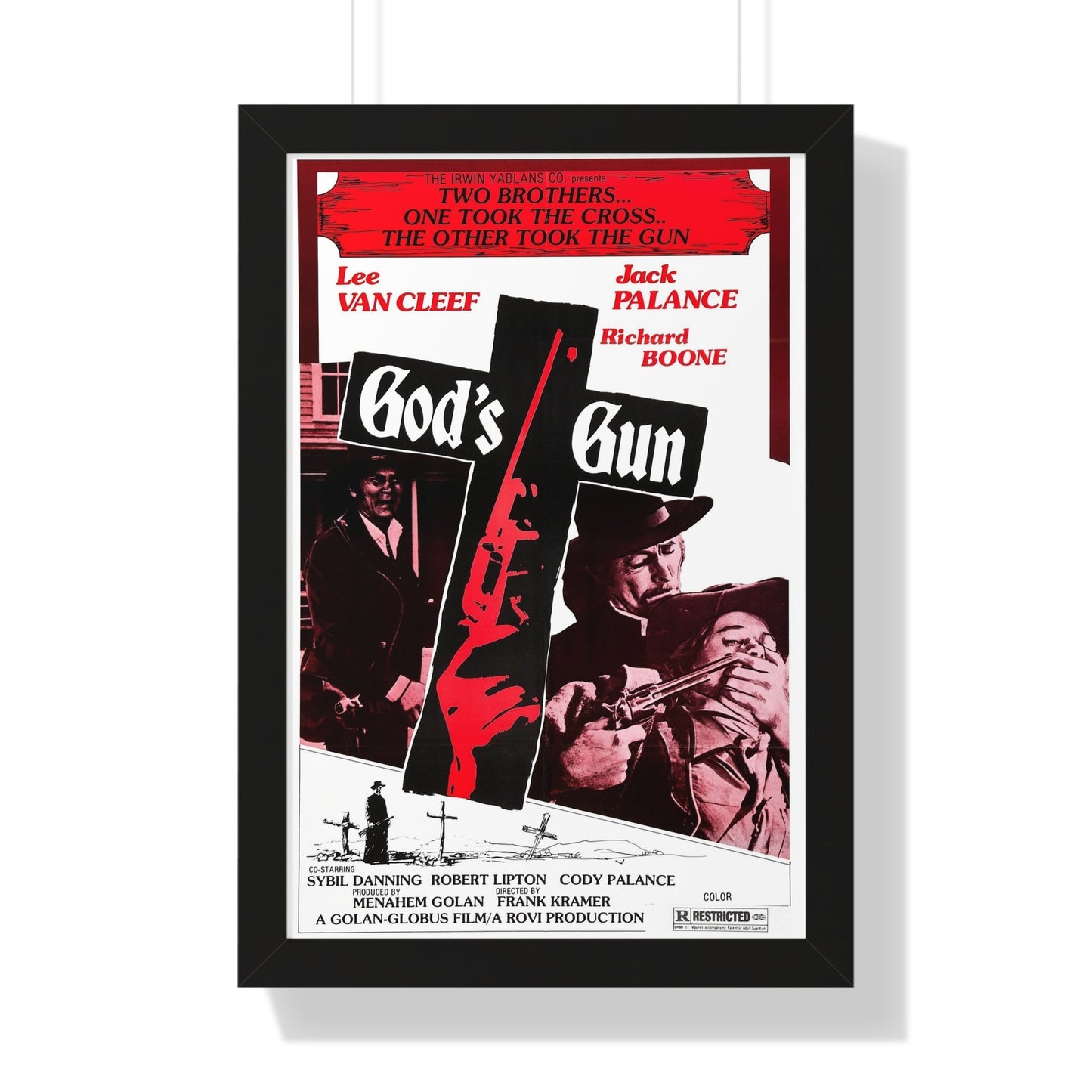 GOD'S GUN 1975 - Framed Movie Poster-16″ x 24″-The Sticker Space