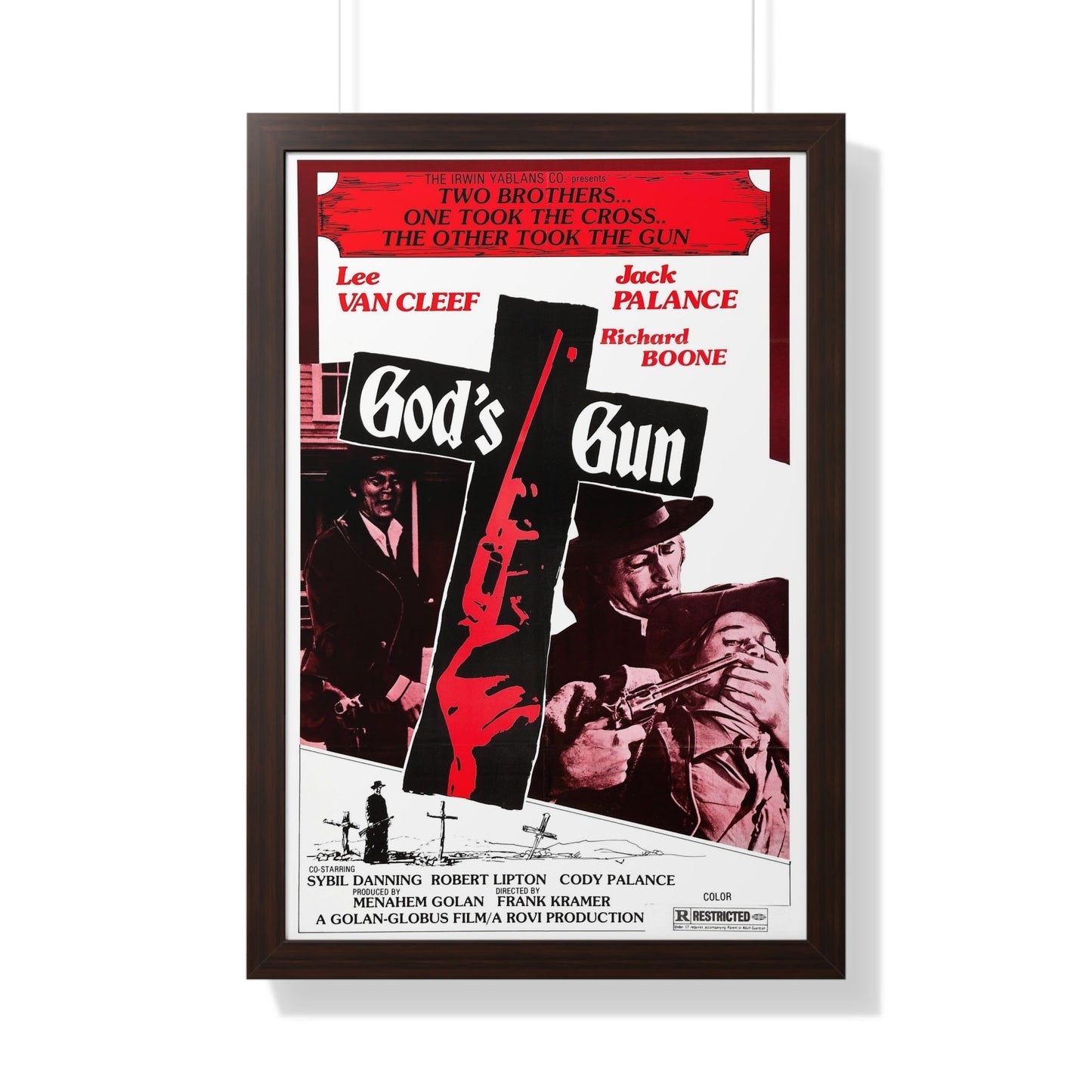 GOD'S GUN 1975 - Framed Movie Poster-20" x 30"-The Sticker Space